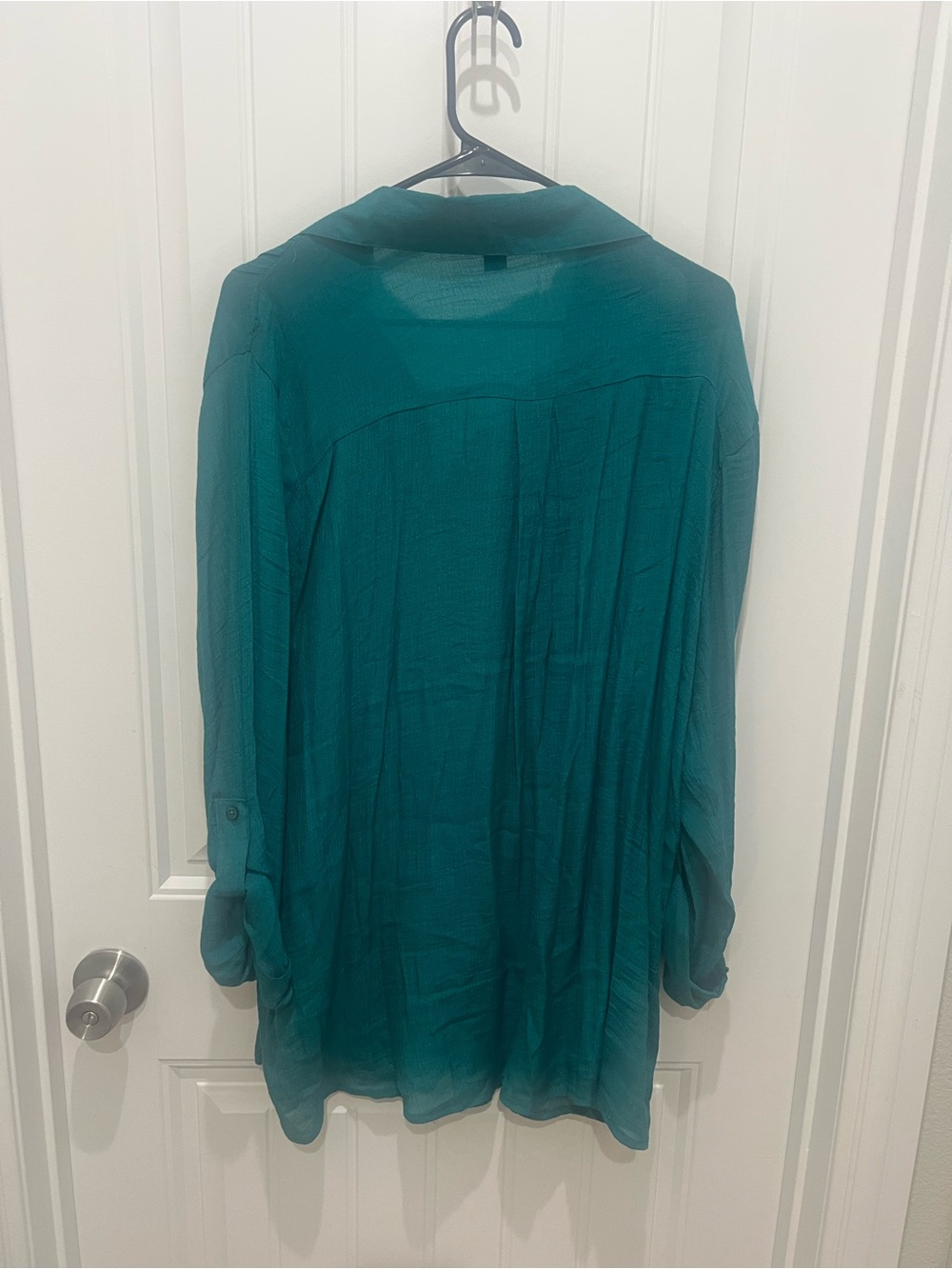 Koret Teal Pintuck Button-Front Shirt - Picture 3 of 3